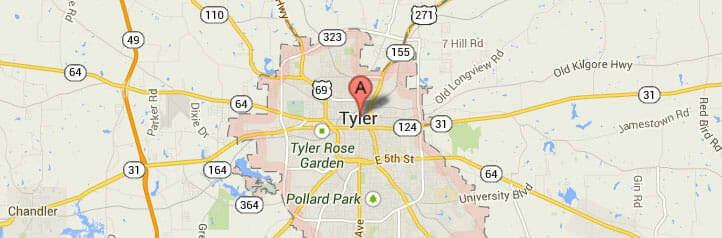 Map of Tyler, Texas Map of Tyler, Texas