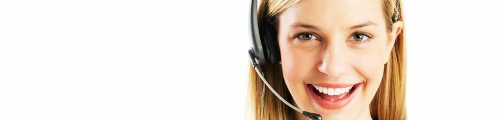 A virtual office employee with a headset A virtual office employee with a headset