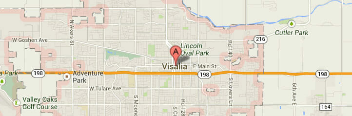 Map of Visalia, California Map of Visalia, California