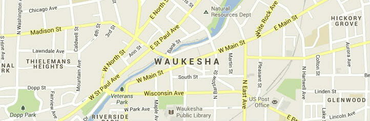 Map of Waukesha, Wisconsin Map of Waukesha, Wisconsin