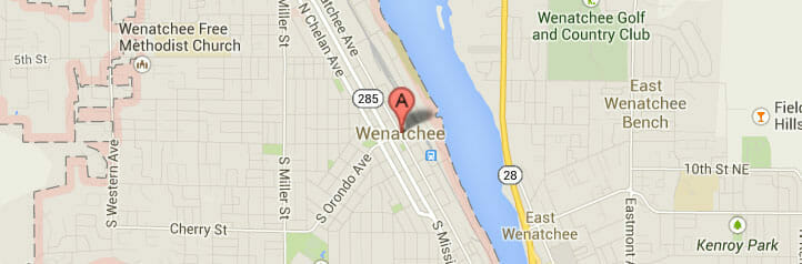 Wenatchee Live Answering Service Map of Wenatchee, Washington