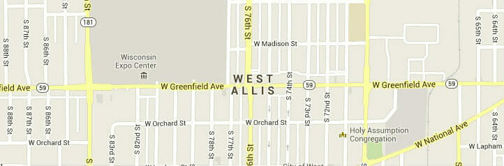 Map of West Allis, Wisconsin Map of West Allis, Wisconsin