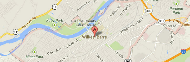 Map of Wilkes-Barre, Pennsylvania Map of Wilkes-Barre, Pennsylvania