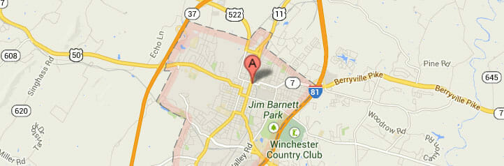 Map of Winchester, Virginia Map of Winchester, Virginia