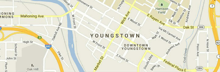 Map of Youngstown, Ohio Map of Youngstown, Ohio