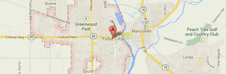 Map of Yuba City, California Map of Yuba City, California