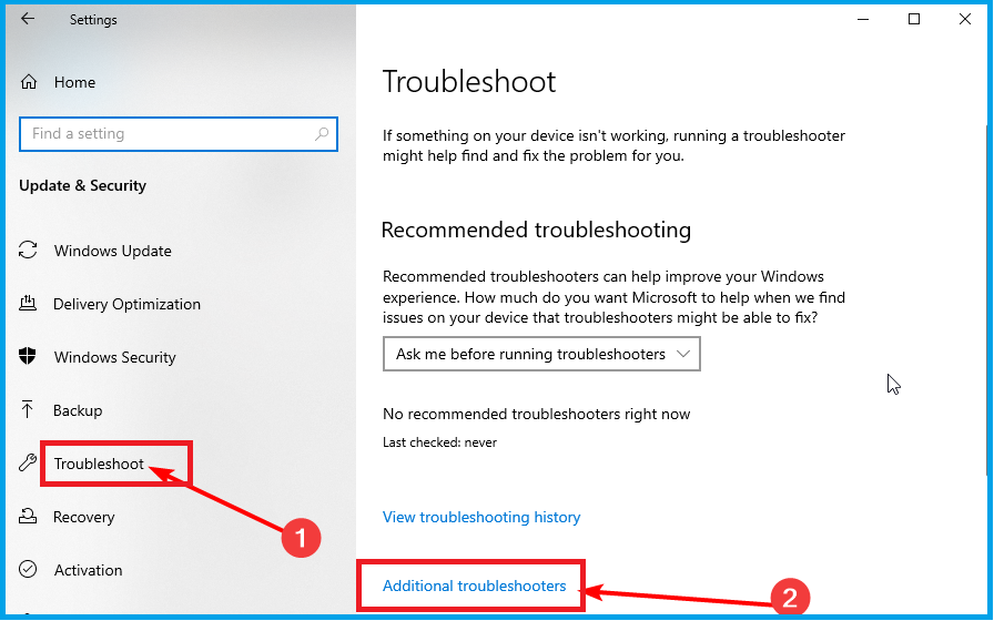 Windows Update troubleshooter