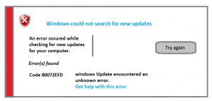 Windows Update Error Code 80072efd