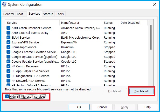 software clean boot to fix Windows 11 Update Error Code 0x800f0831